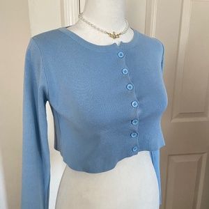 YesStyle Blue Cropped Cardigan